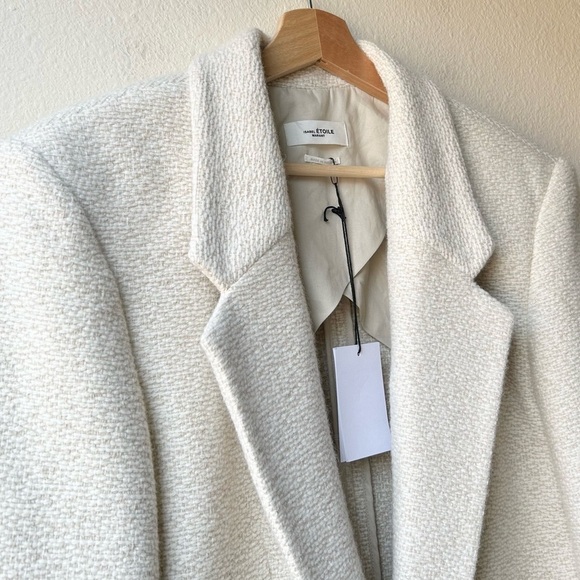NWT Isabel Marant Etoile Ecru Ivory Maden Single Button Jacket Sz L - Picture 7 of 16